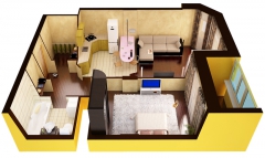  Дизайн 1-комнатной квартиры